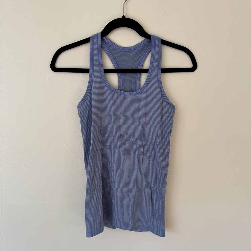 lululemon athletica swiftly tech Light Blue Tank Top